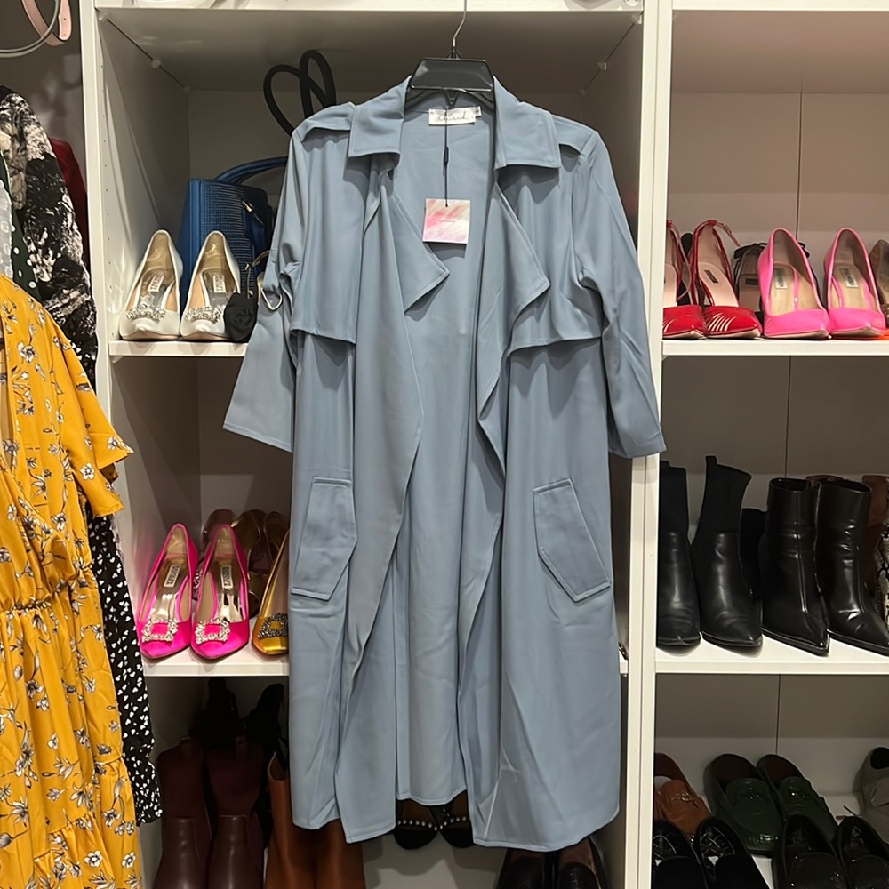 Chicwish baby blue spring jacket/cover